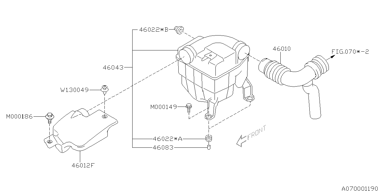 Diagram AIR CLEANER & ELEMENT for your 2020 Subaru Impreza   