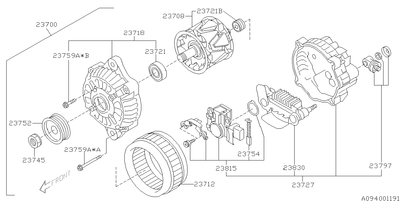 Diagram ALTERNATOR for your 2005 Subaru Forester  L.L.BEAN(LL) 