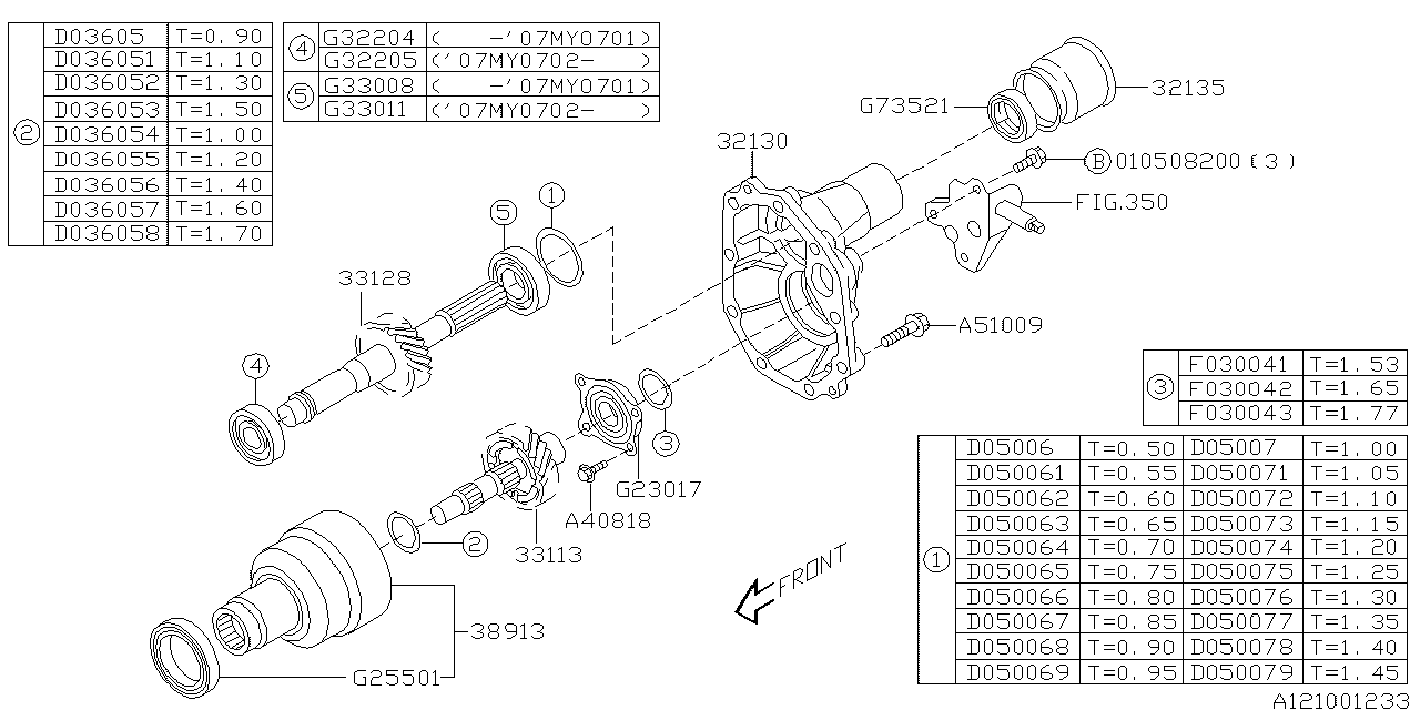 Diagram MT, TRANSFER & EXTENSION for your 2008 Subaru Forester  XS 