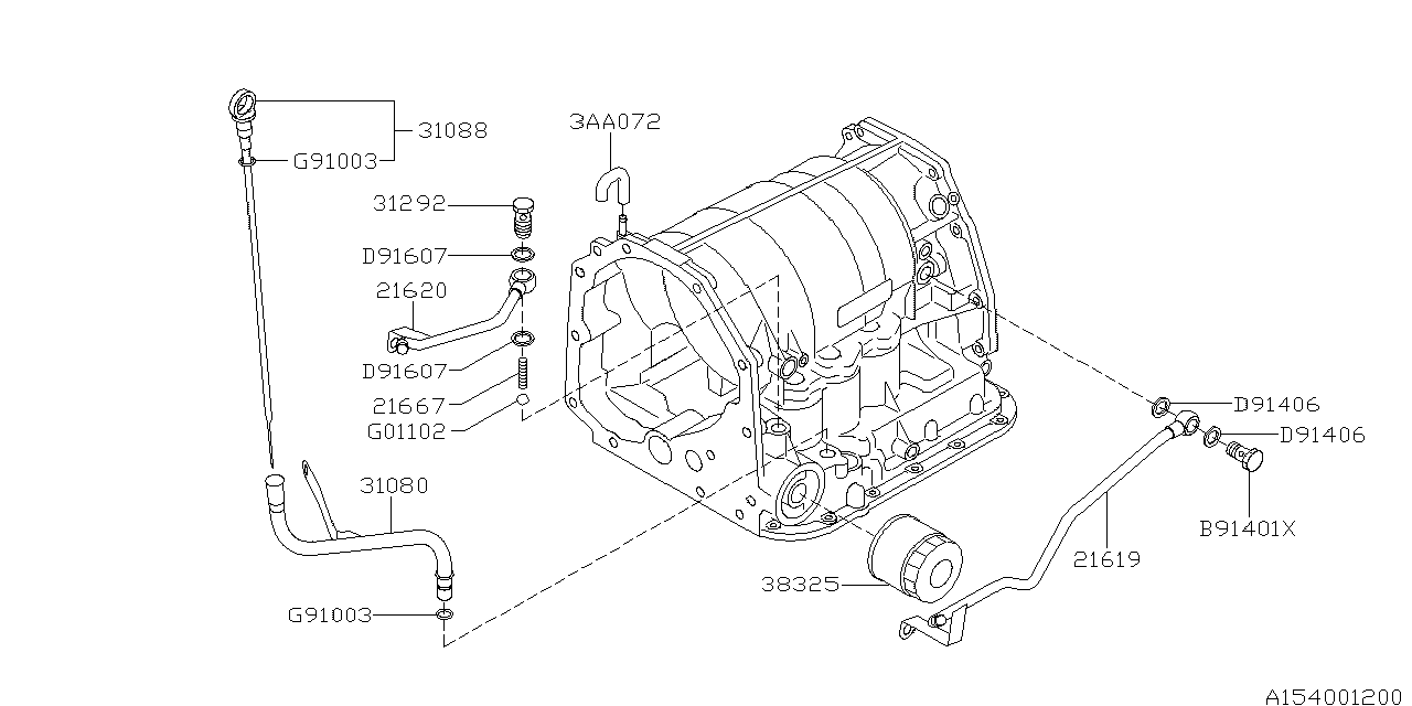 Diagram AT, TRANSMISSION CASE for your 1995 Subaru Impreza  LX Coupe 