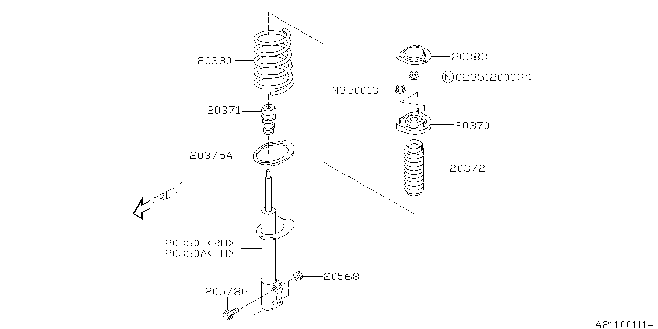 Diagram REAR SHOCK ABSORBER for your Subaru