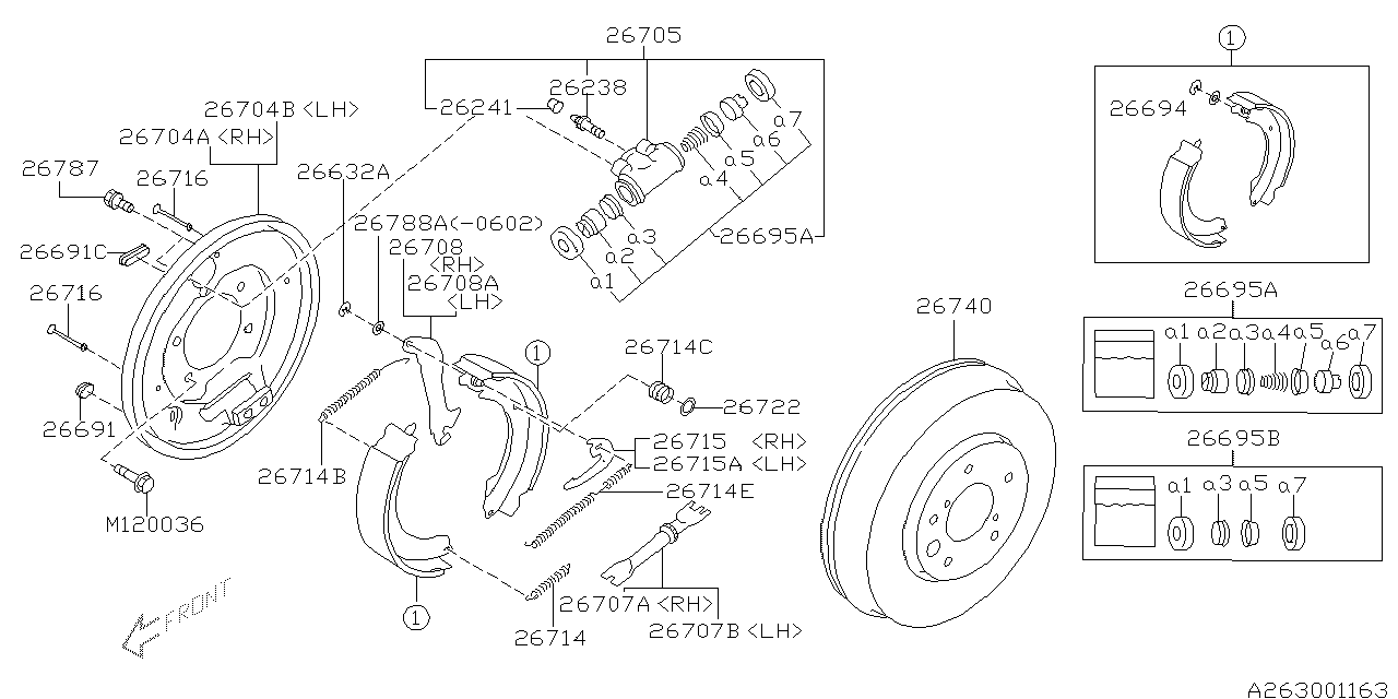 Diagram REAR BRAKE for your 2009 Subaru Tribeca   