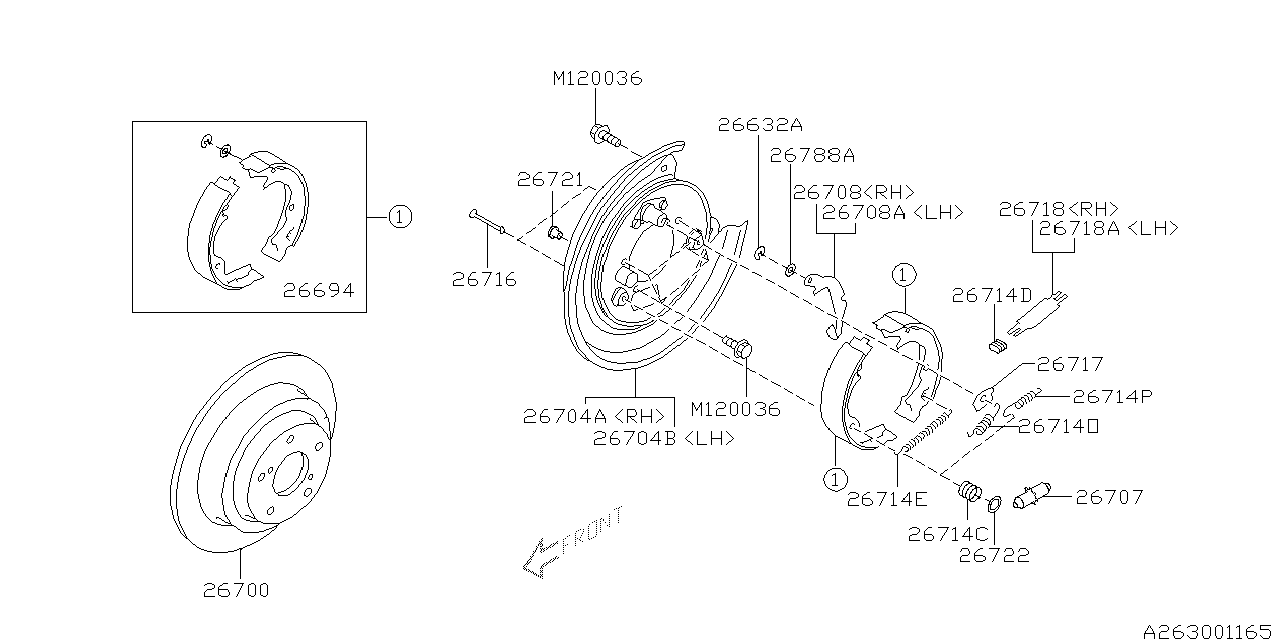 Diagram REAR BRAKE for your 2013 Subaru Tribeca   