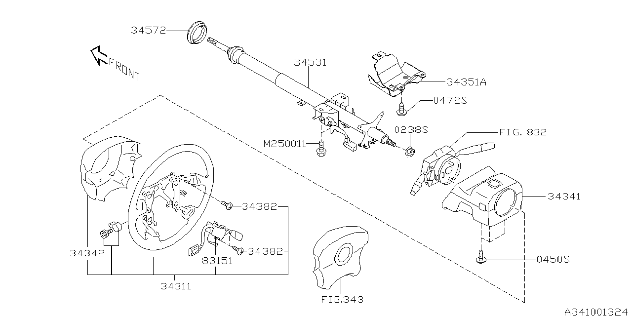 Diagram STEERING COLUMN for your 2022 Subaru WRX   