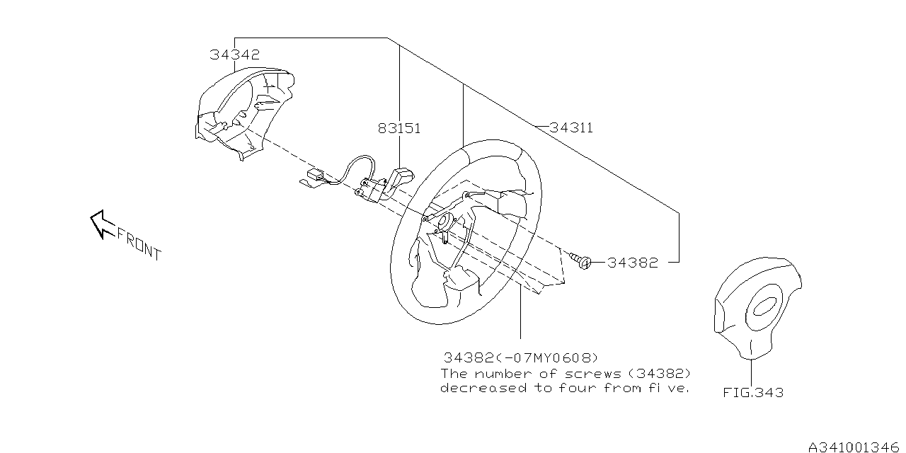 Diagram STEERING COLUMN for your Subaru Impreza  SPORT w/EyeSight SEDAN