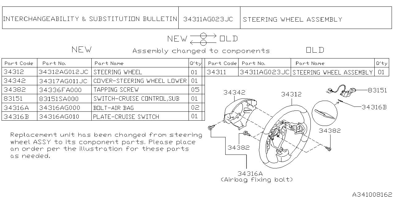 Diagram STEERING COLUMN for your 2008 Subaru Forester 2.5L MT XS LL Bean 