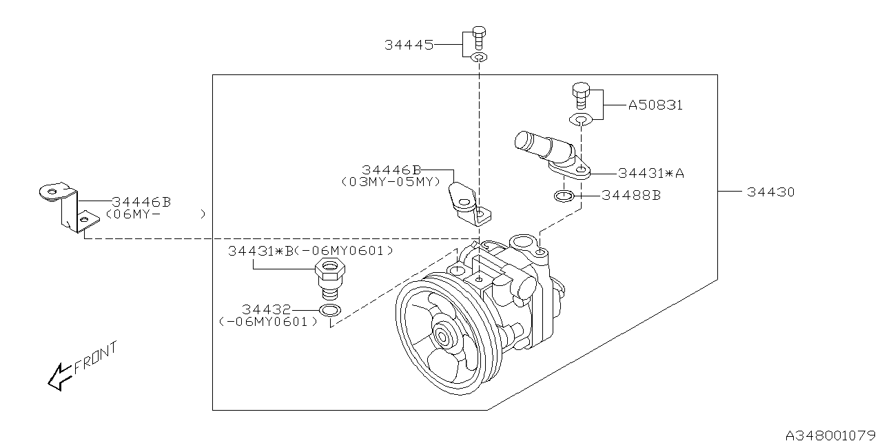 Diagram OIL PUMP for your 2007 Subaru Forester 2.5L AT XS 