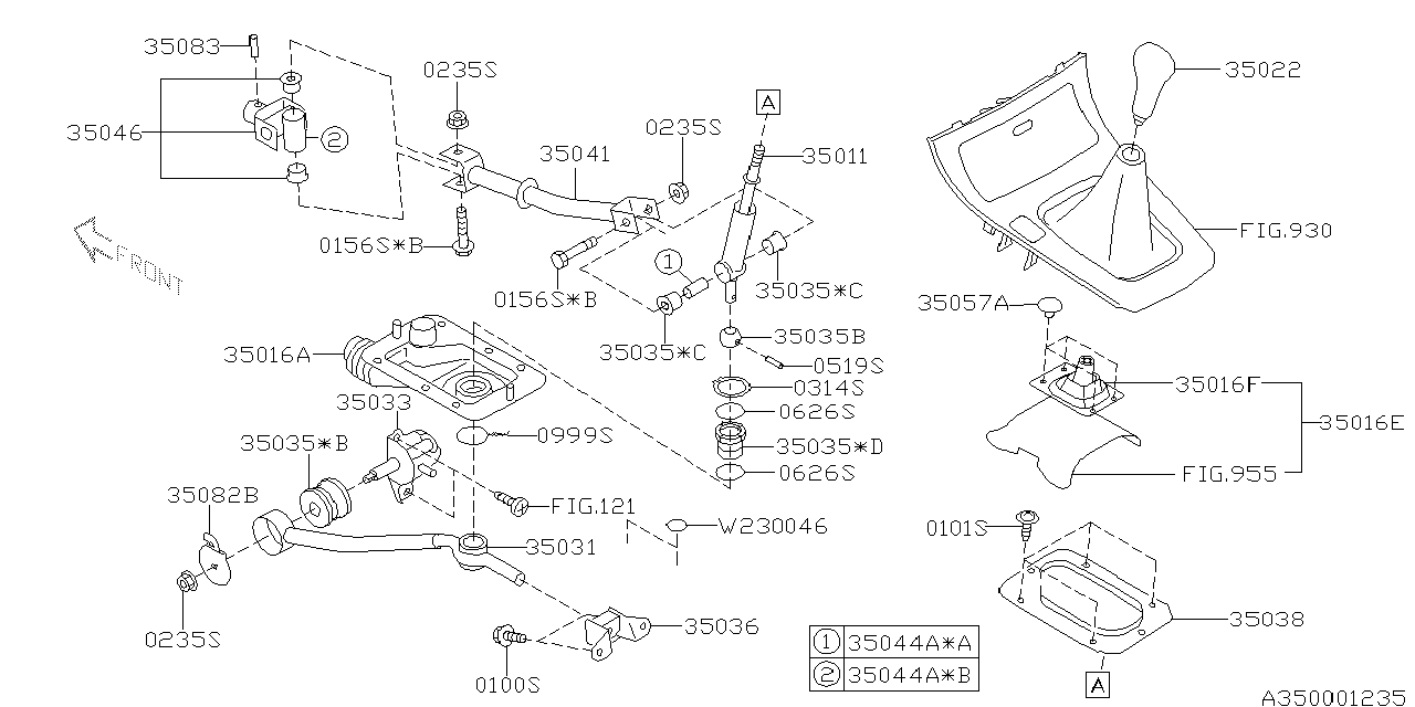 Diagram MANUAL GEAR SHIFT SYSTEM for your 2007 Subaru Outback  GT(OBK:XT) WAGON 