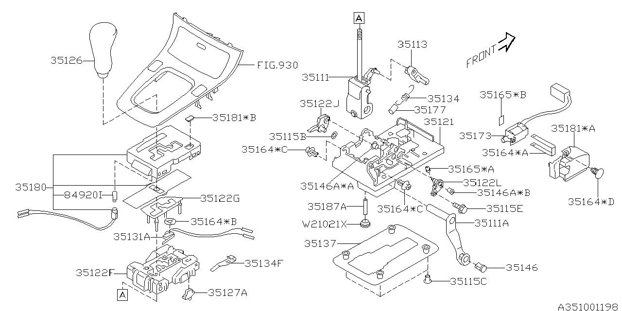 Diagram SELECTOR SYSTEM for your 2014 Subaru Legacy   