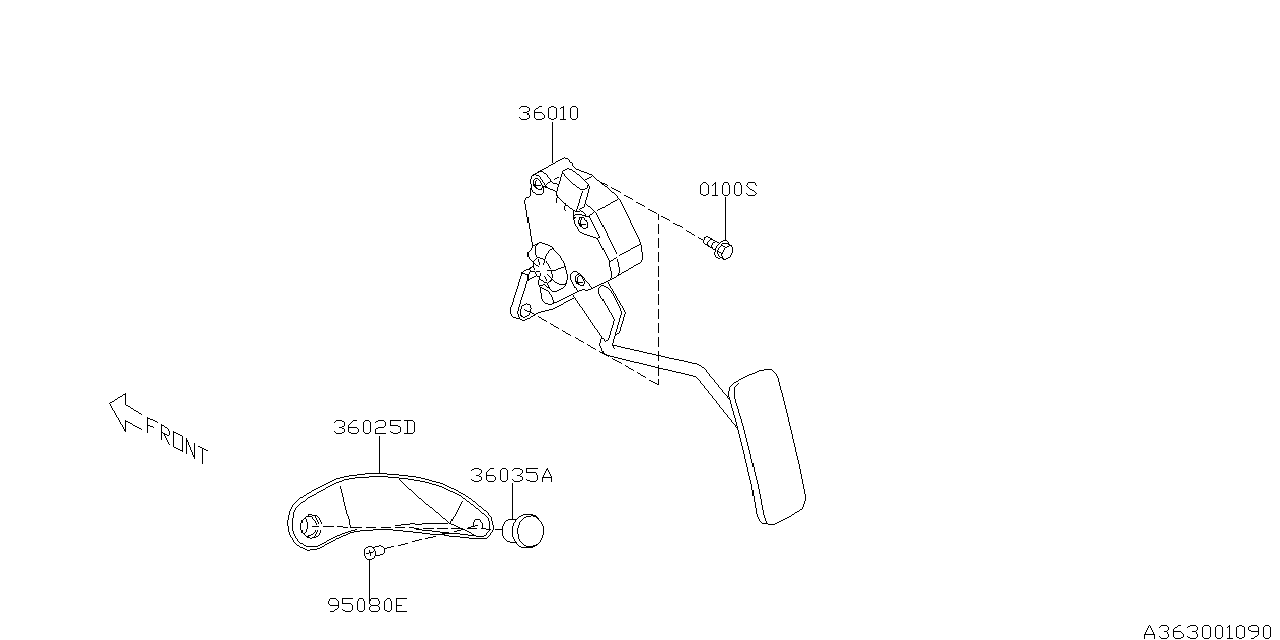 Diagram PEDAL SYSTEM for your 2023 Subaru BRZ   