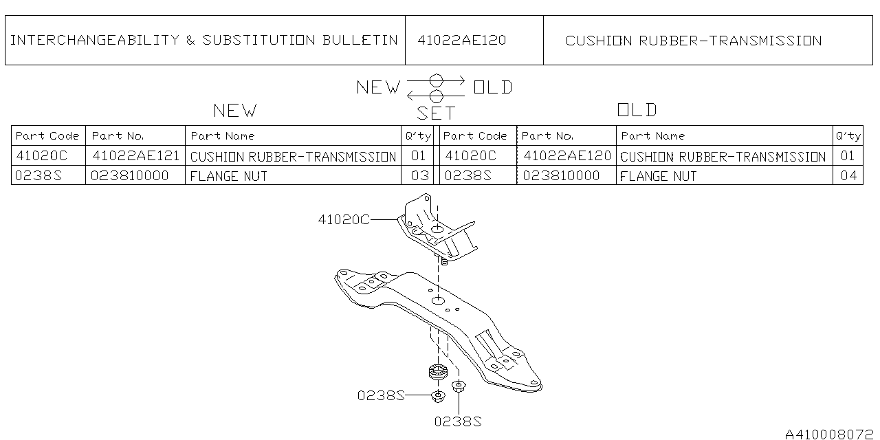 Diagram ENGINE MOUNTING for your 2009 Subaru Impreza 2.5L 5MT Sedan 