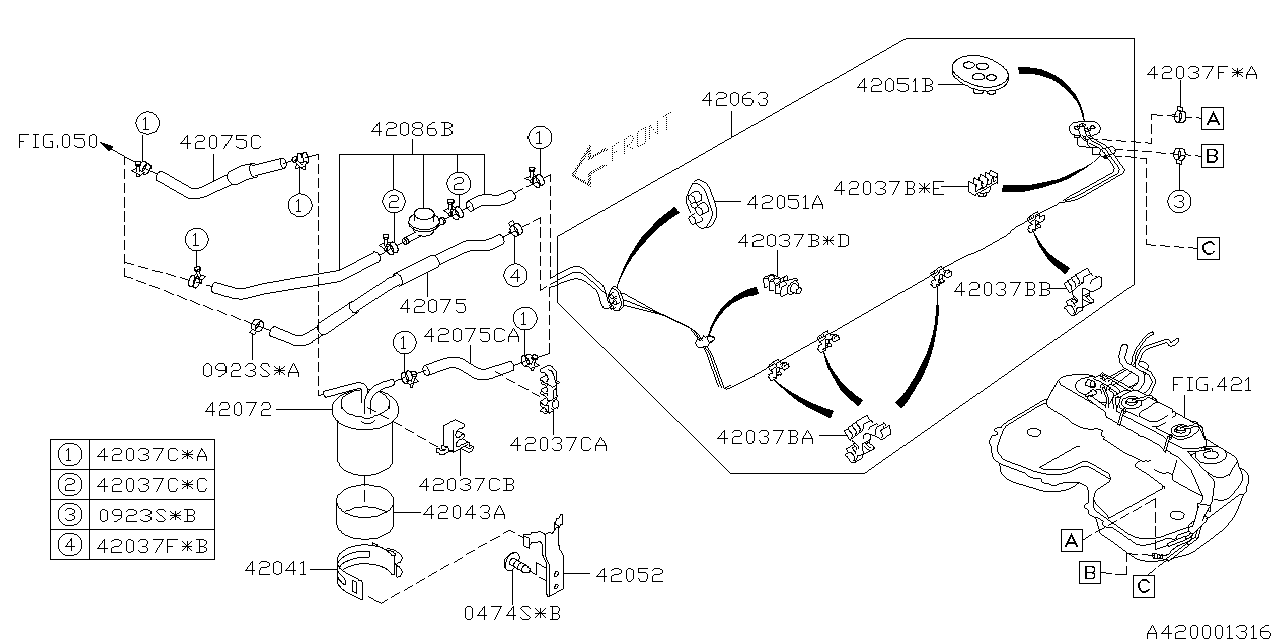 Diagram FUEL PIPING for your 1997 Subaru Impreza  Brighton Coupe 