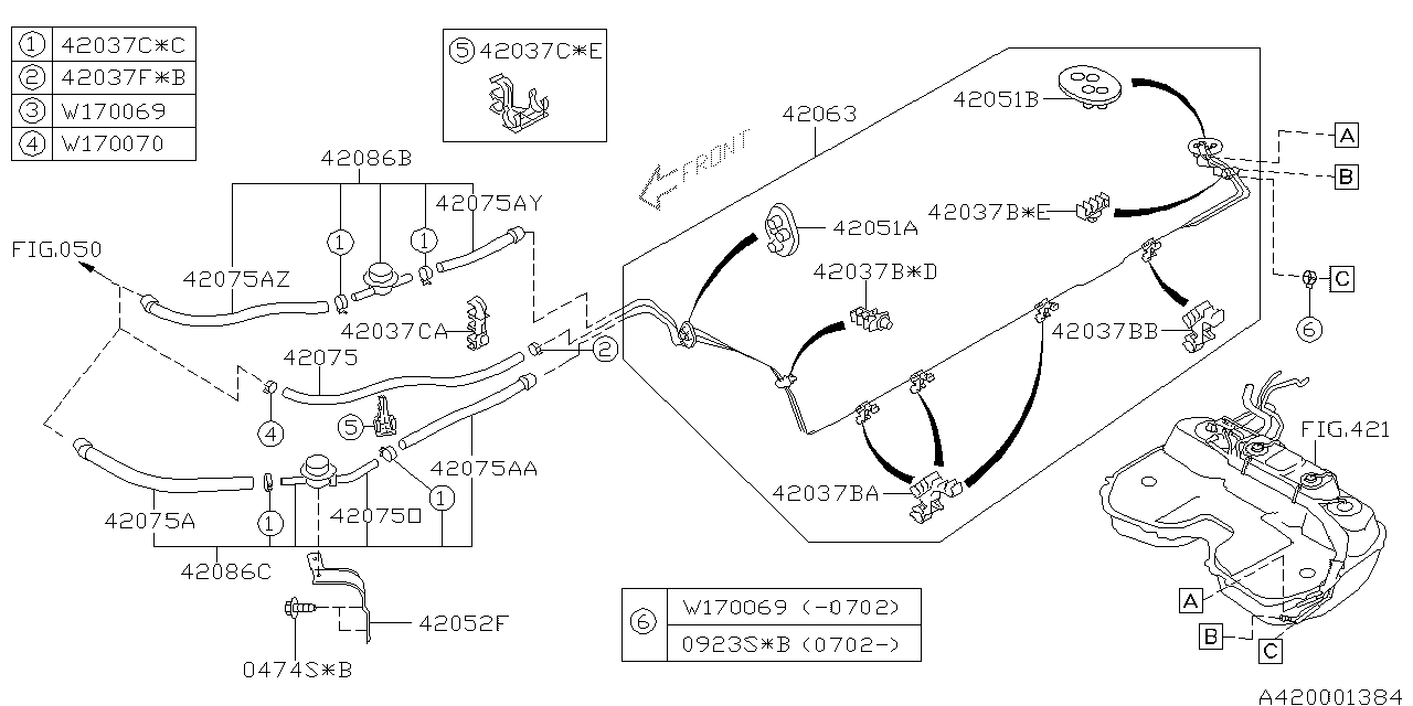 Diagram FUEL PIPING for your 2014 Subaru Impreza   