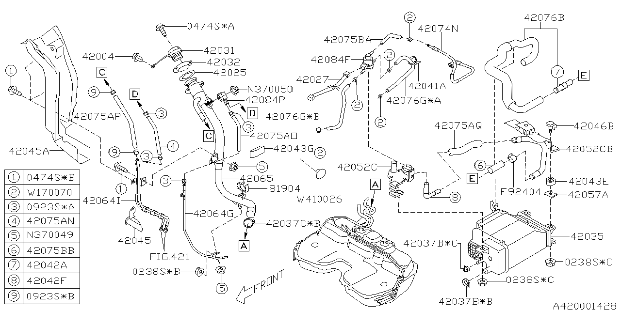 Diagram FUEL PIPING for your 2002 Subaru STI   