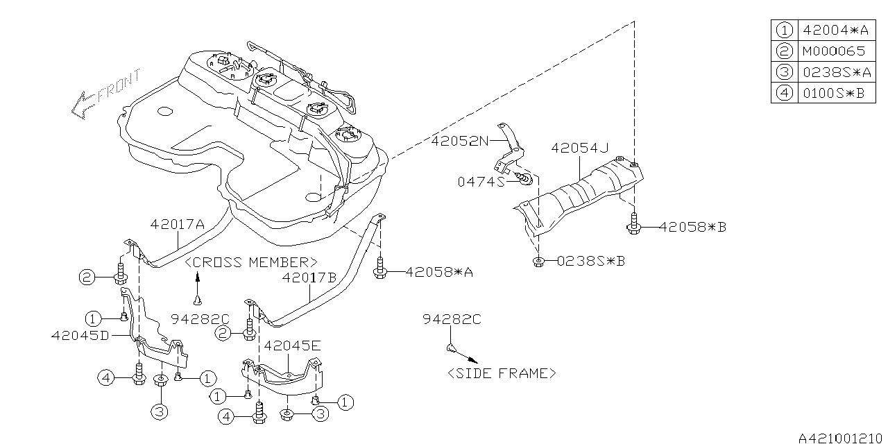 Diagram FUEL TANK for your 2003 Subaru Impreza  Outback Wagon 