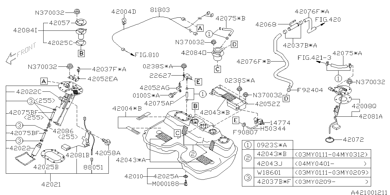 Diagram FUEL TANK for your 2001 Subaru Impreza  Limited Wagon 