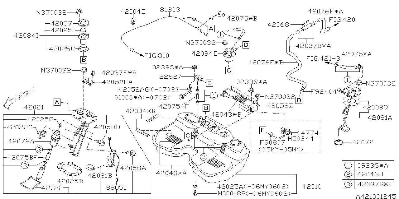 Diagram FUEL TANK for your 2006 Subaru Forester 2.5L MT XS LL Bean 