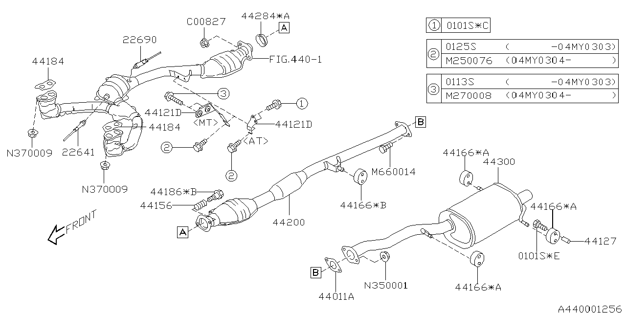 Diagram EXHAUST for your 1995 Subaru Legacy   