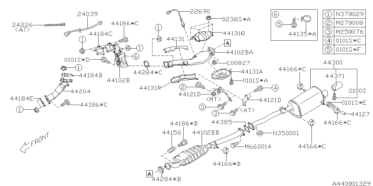 Diagram EXHAUST for your 2007 Subaru Legacy  Limited Wagon 