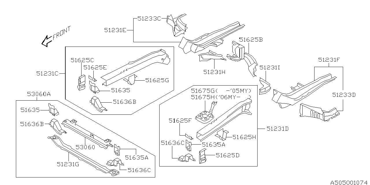 Diagram BODY PANEL for your Subaru Forester  