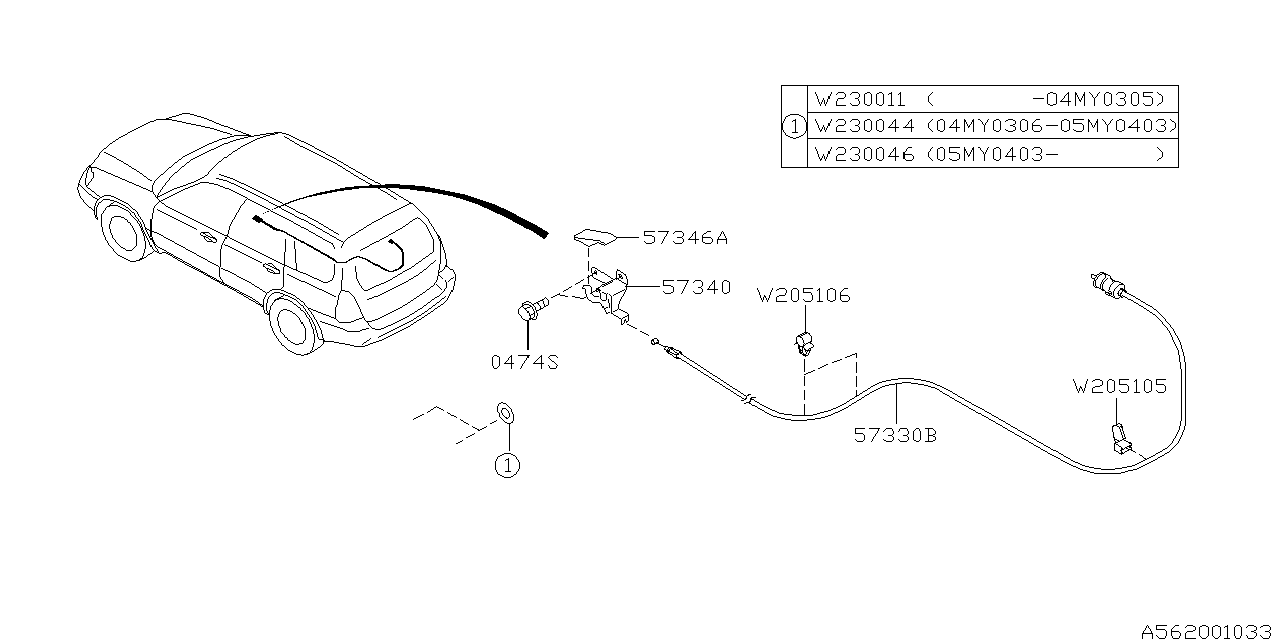 Diagram TRUNK & FUEL PARTS for your 2018 Subaru Forester 2.5L MT X 