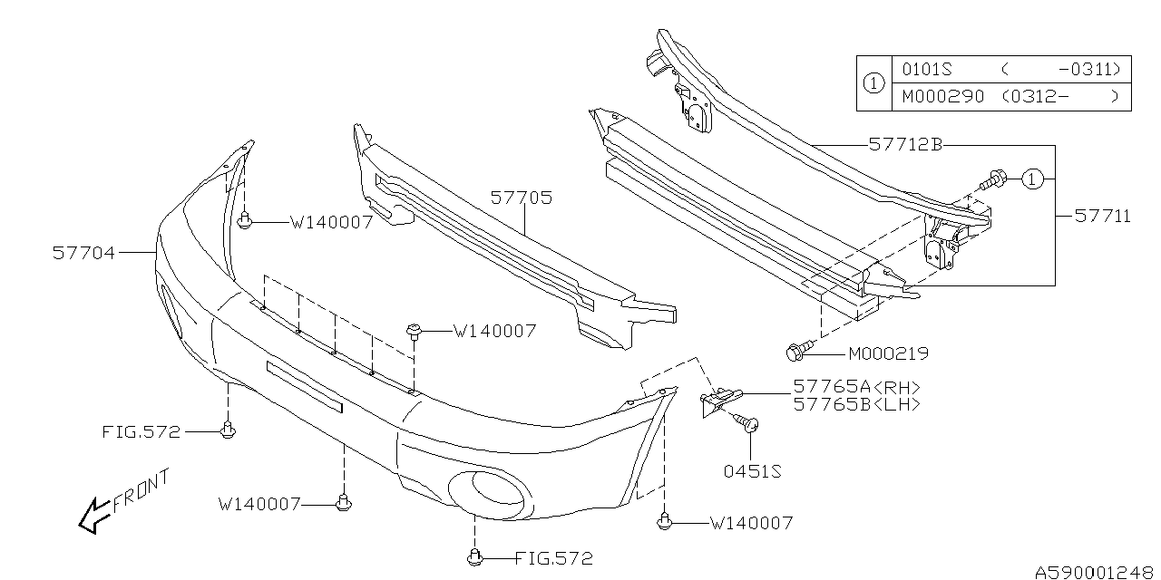 Diagram FRONT BUMPER for your Subaru Forester  