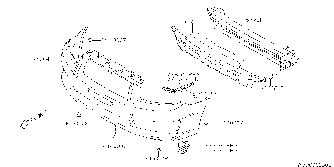 Diagram FRONT BUMPER for your Subaru