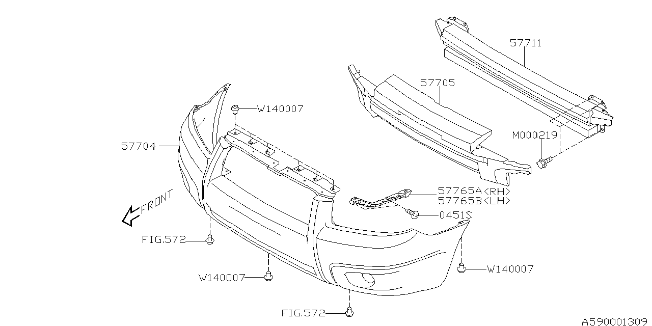 Diagram FRONT BUMPER for your 2008 Subaru Forester   