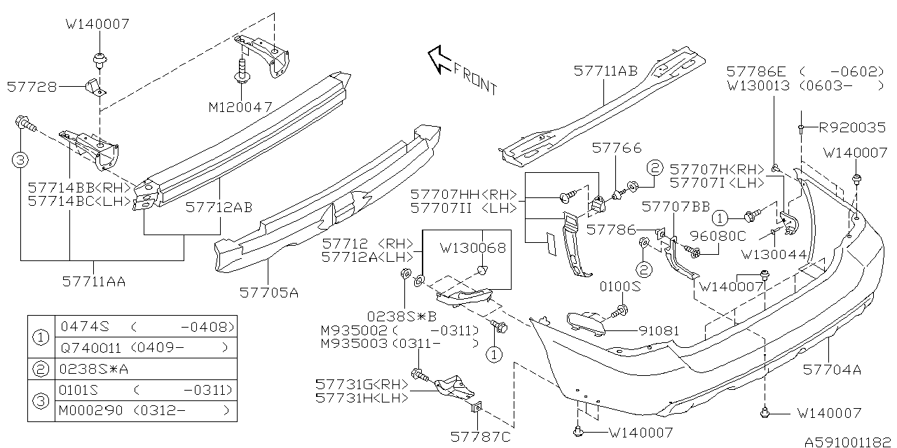 Diagram REAR BUMPER for your 2013 Subaru Crosstrek   