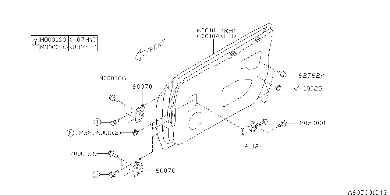 Diagram FRONT DOOR PANEL & REAR(SLIDE)DOOR PANEL for your 2012 Subaru Impreza 2.0L 5MT Premium Plus Sedan 