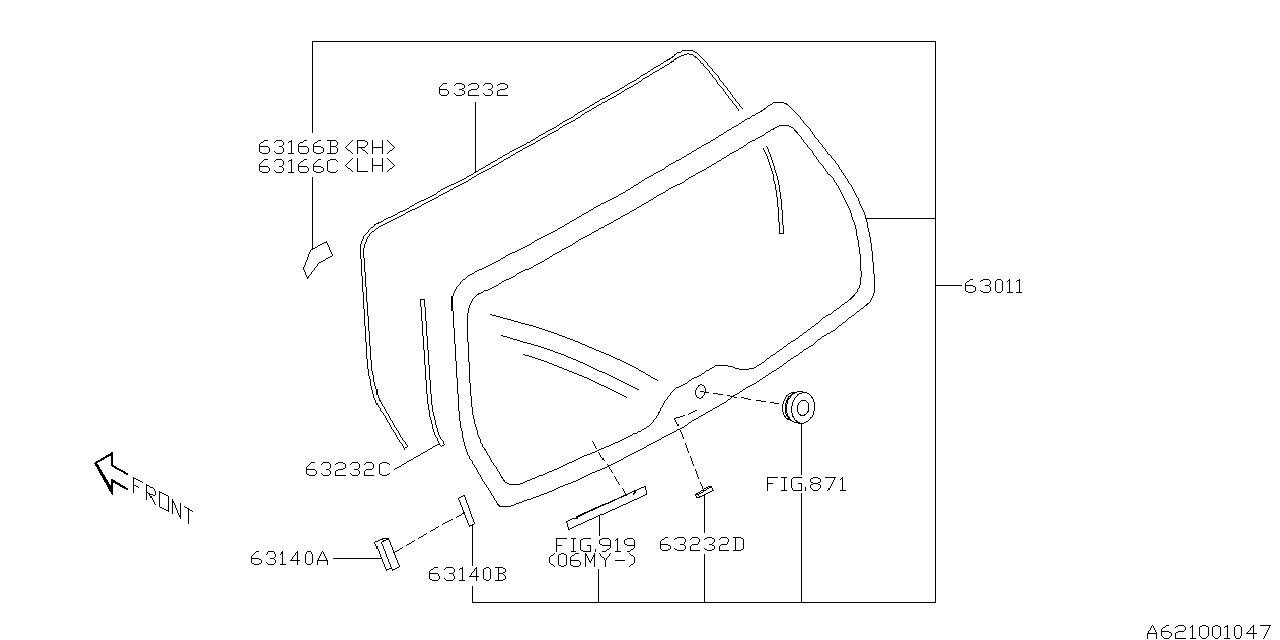 Diagram BACK DOOR GLASS for your 2019 Subaru Forester  Sport w/EyeSight 