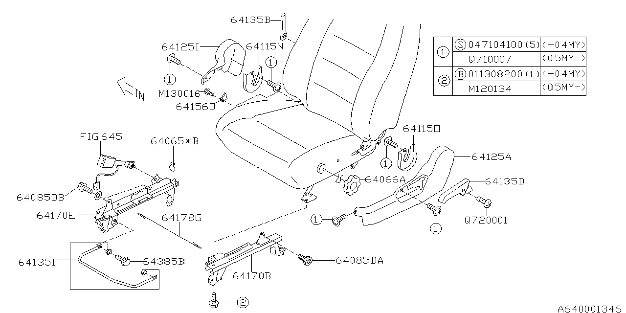 Diagram FRONT SEAT for your 2022 Subaru Forester  X 