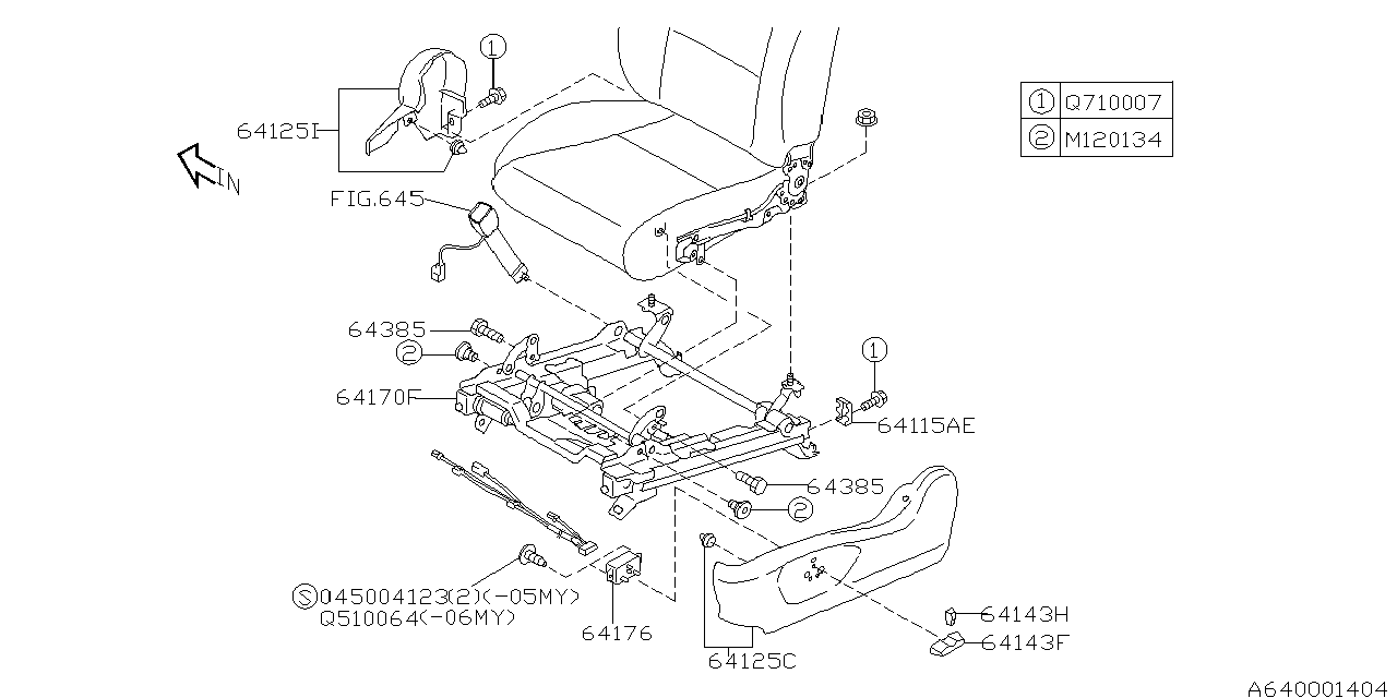 Diagram FRONT SEAT for your 2007 Subaru Forester   