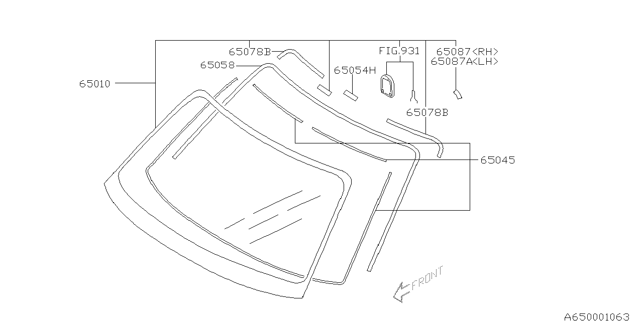 Diagram WINDSHIELD GLASS for your 2019 Subaru STI   