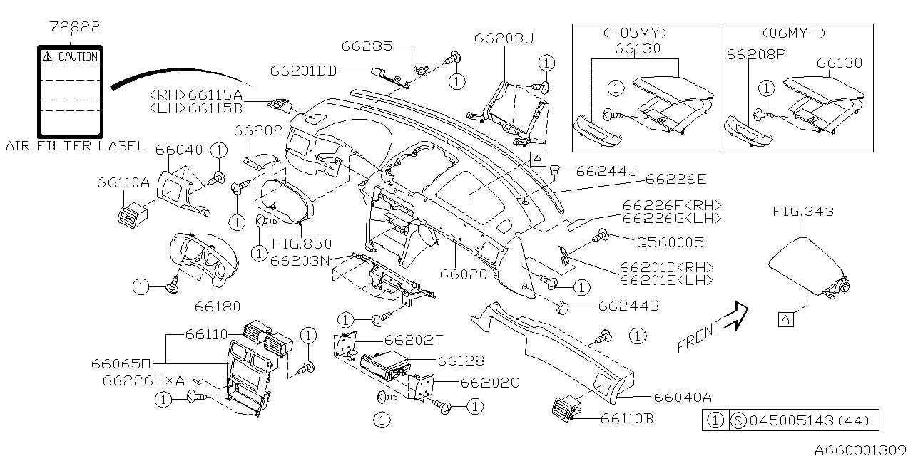 Diagram INSTRUMENT PANEL for your 2023 Subaru Forester   