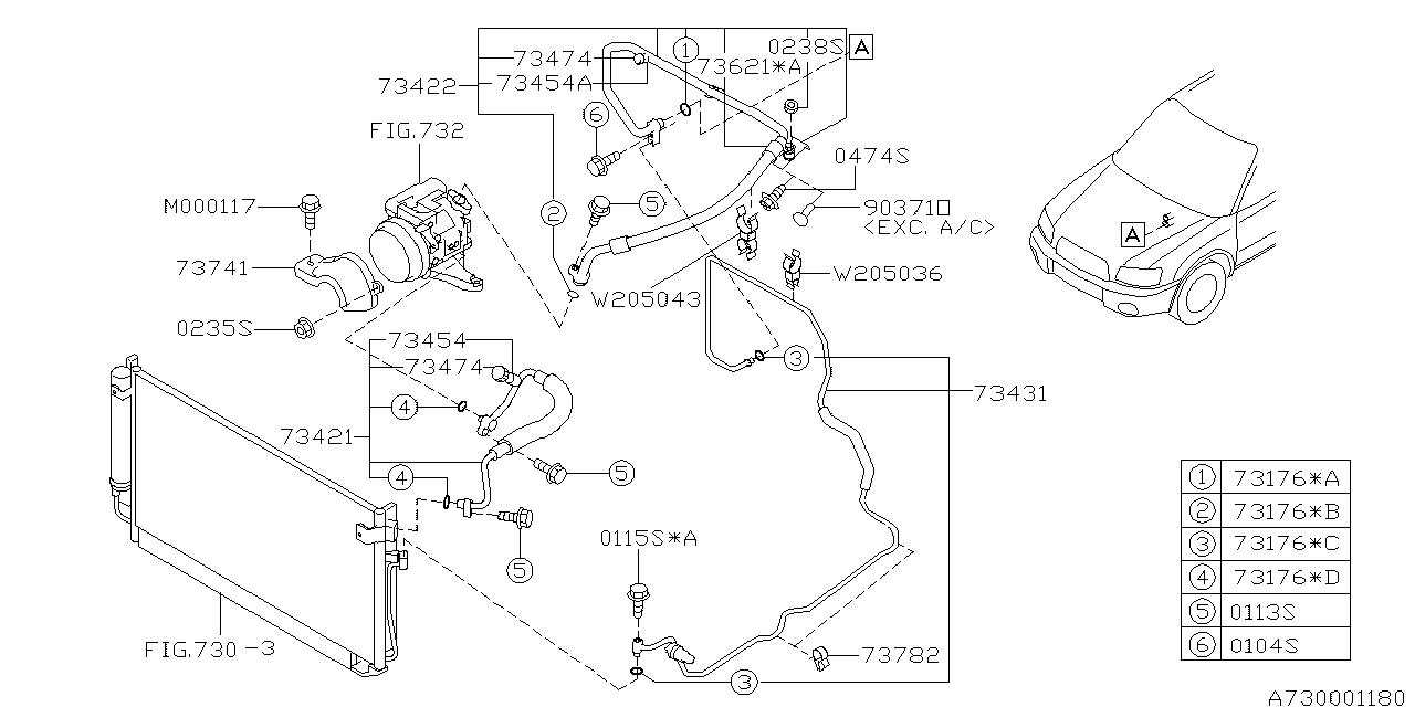 Diagram AIR CONDITIONER SYSTEM for your 2021 Subaru Outback   