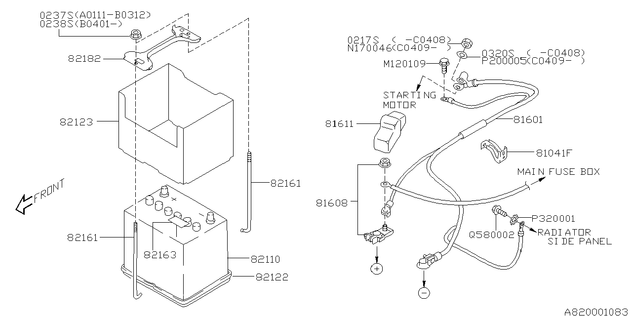 Diagram BATTERY EQUIPMENT for your Subaru Impreza  Sport Sedan