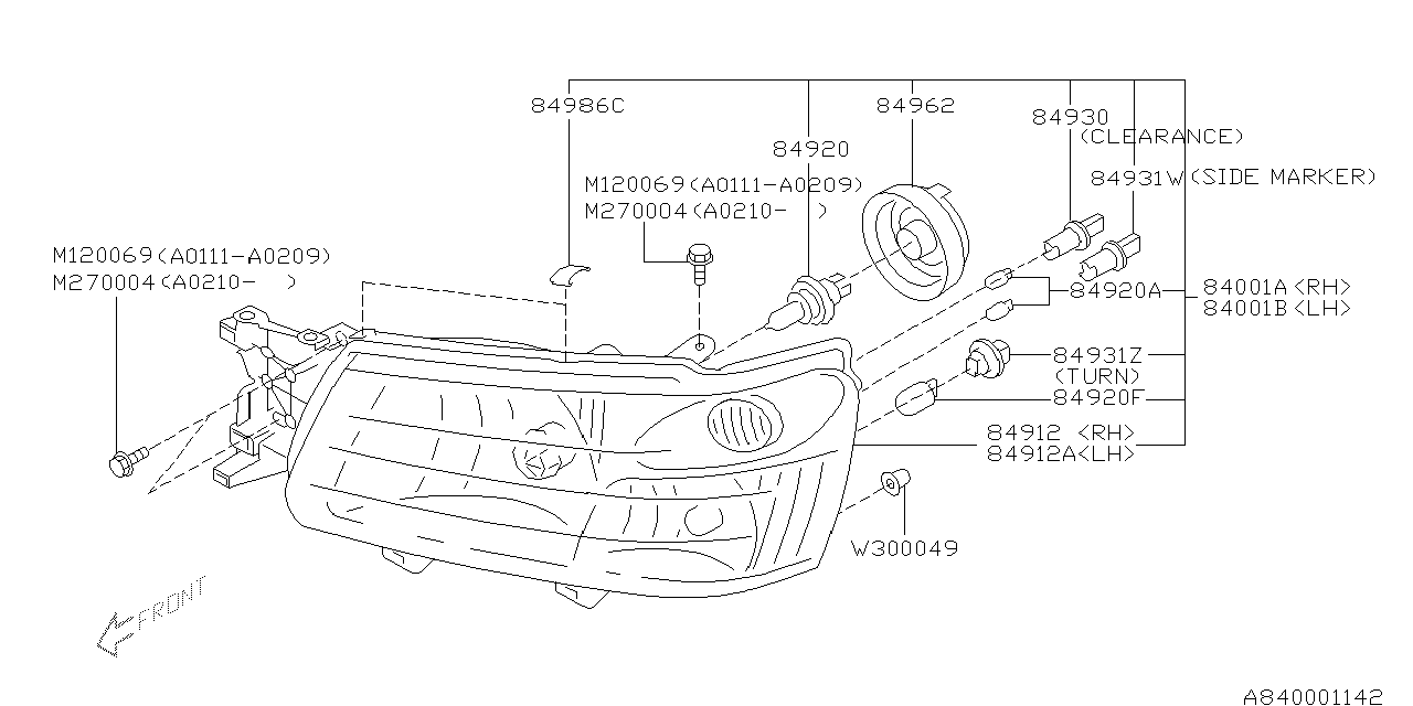 Diagram HEAD LAMP for your Subaru