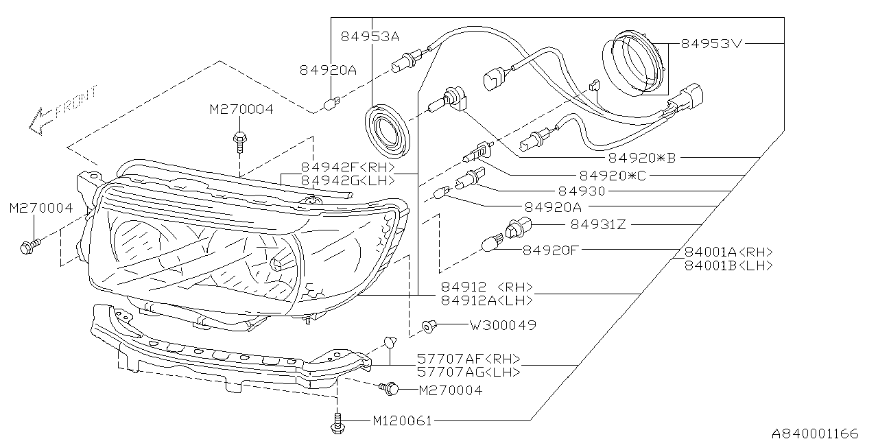 Diagram HEAD LAMP for your 2023 Subaru Crosstrek  Limited w/EyeSight 