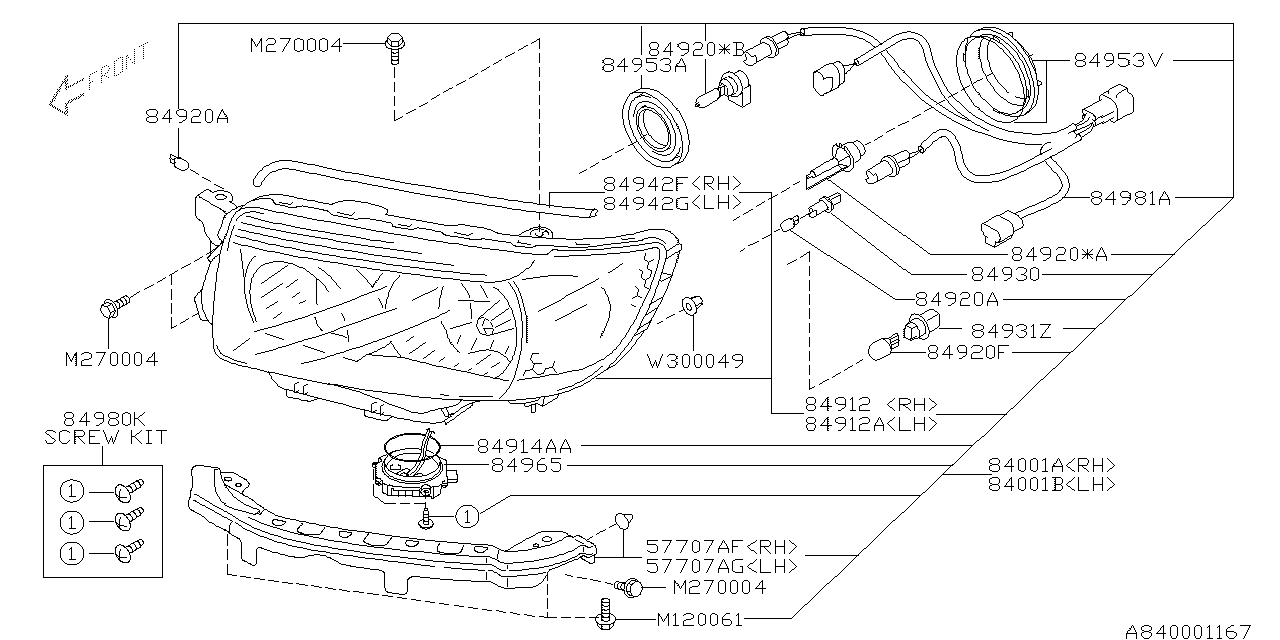 Diagram HEAD LAMP for your 2006 Subaru Legacy   