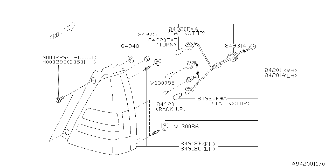 Diagram LAMP (REAR) for your Subaru