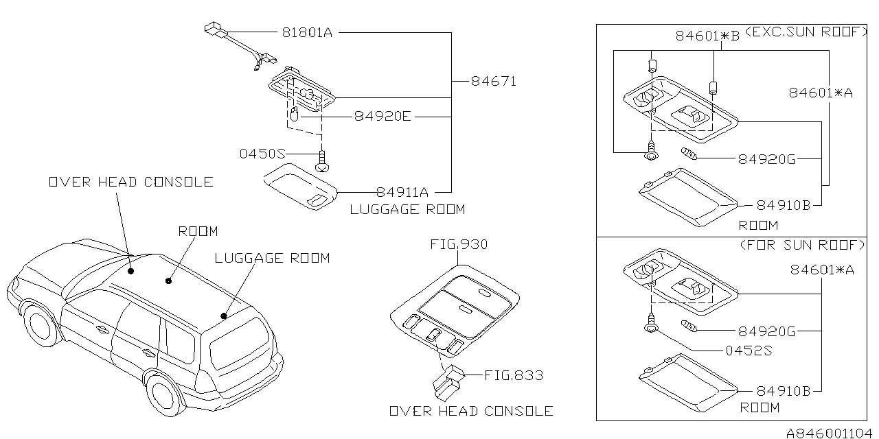 Diagram LAMP (ROOM) for your 2014 Subaru Crosstrek   