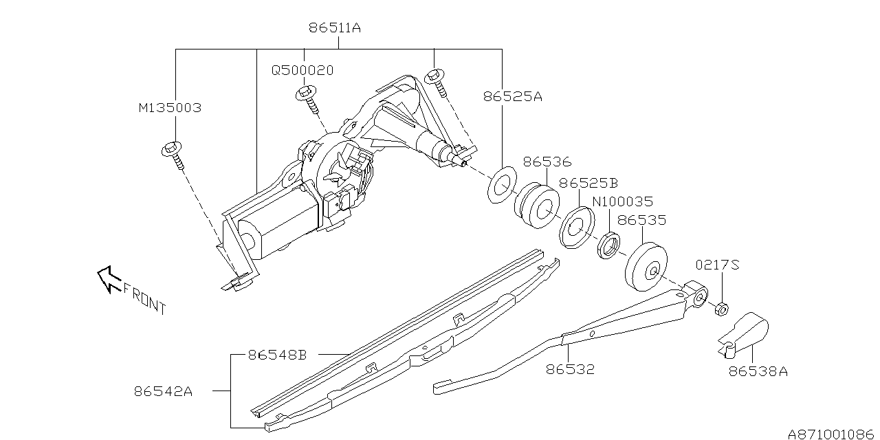 Diagram WIPER (REAR) for your 2010 Subaru Forester  XS 