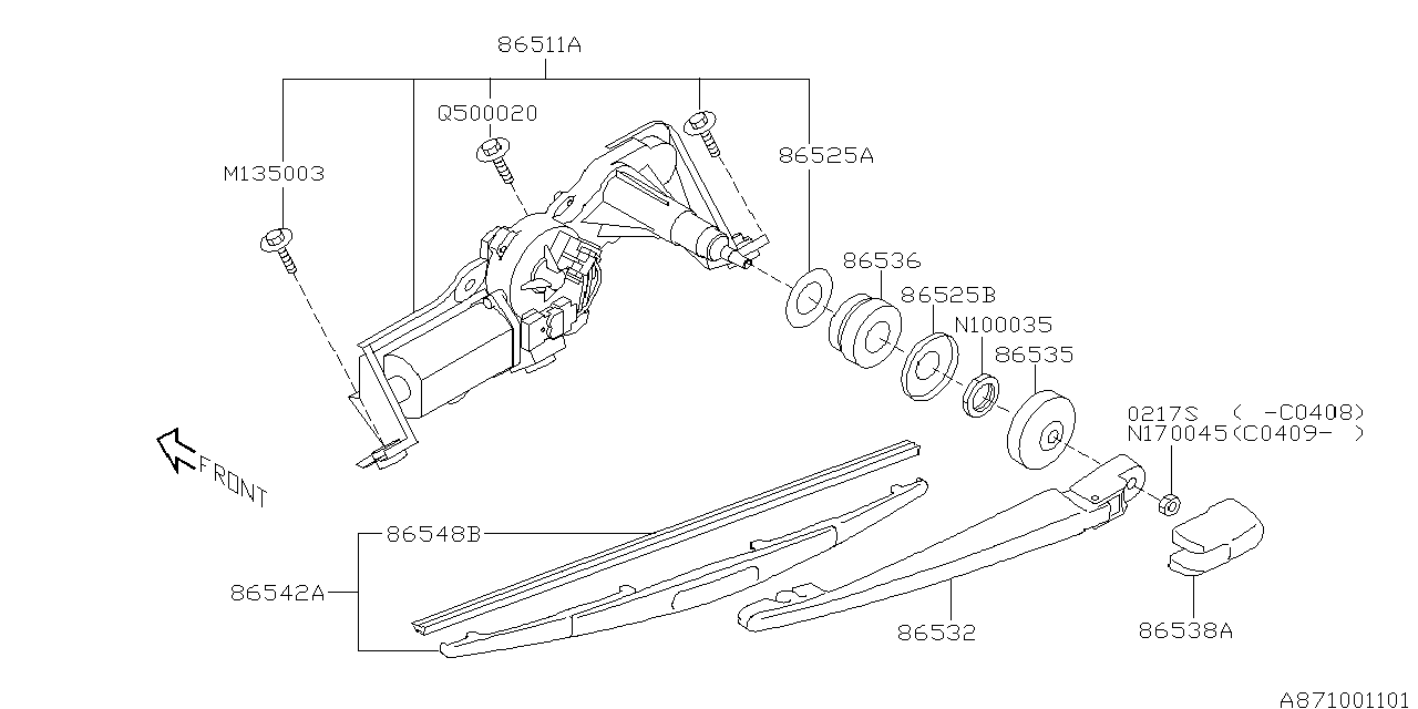 Diagram WIPER (REAR) for your 2001 Subaru Forester   