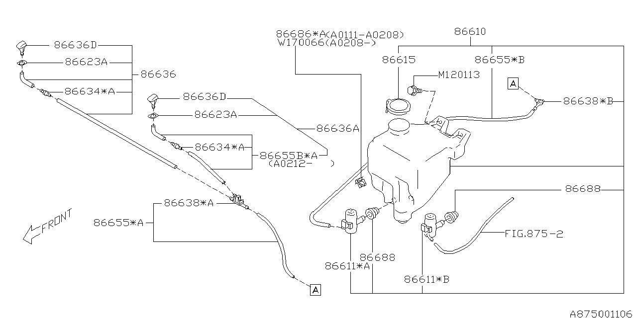 Diagram WINDSHIELD WASHER for your 2022 Subaru Forester   