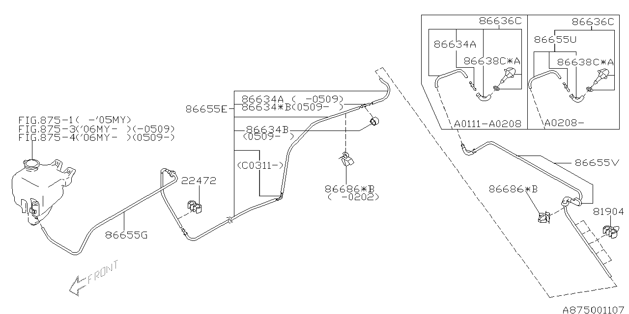 Diagram WINDSHIELD WASHER for your 2014 Subaru WRX   