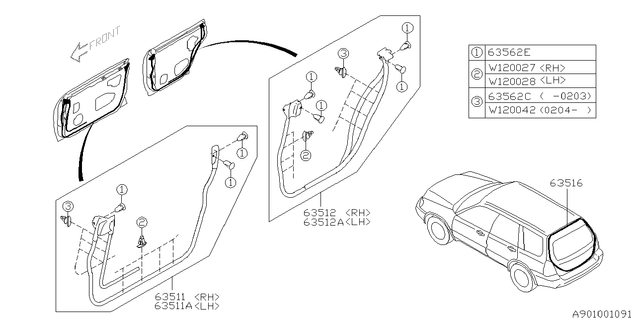 Diagram WEATHER STRIP for your 2015 Subaru Crosstrek  Limited 