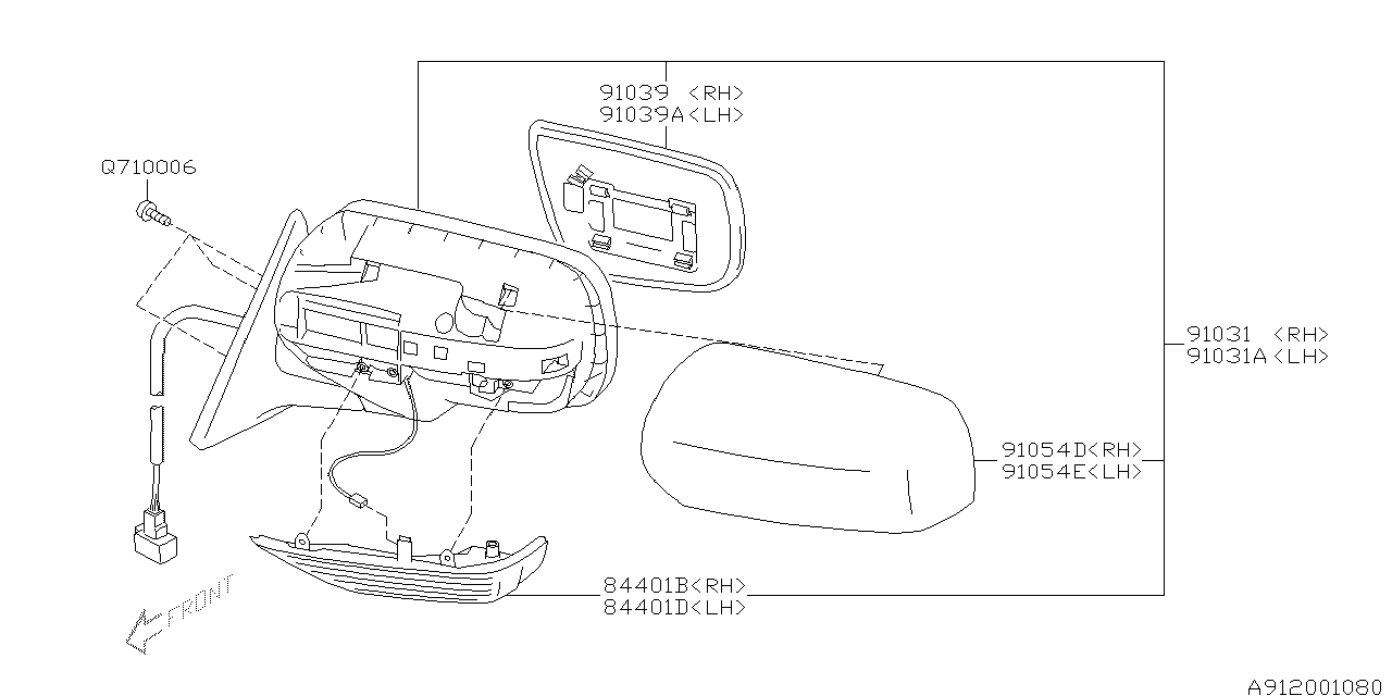 Diagram REAR VIEW MIRROR for your Subaru Legacy  R Limited Sedan