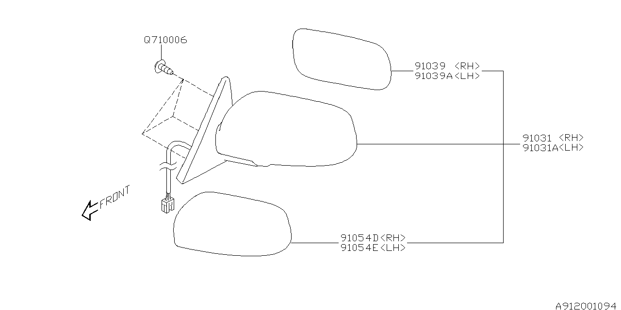 Diagram REAR VIEW MIRROR for your 2022 Subaru Ascent   