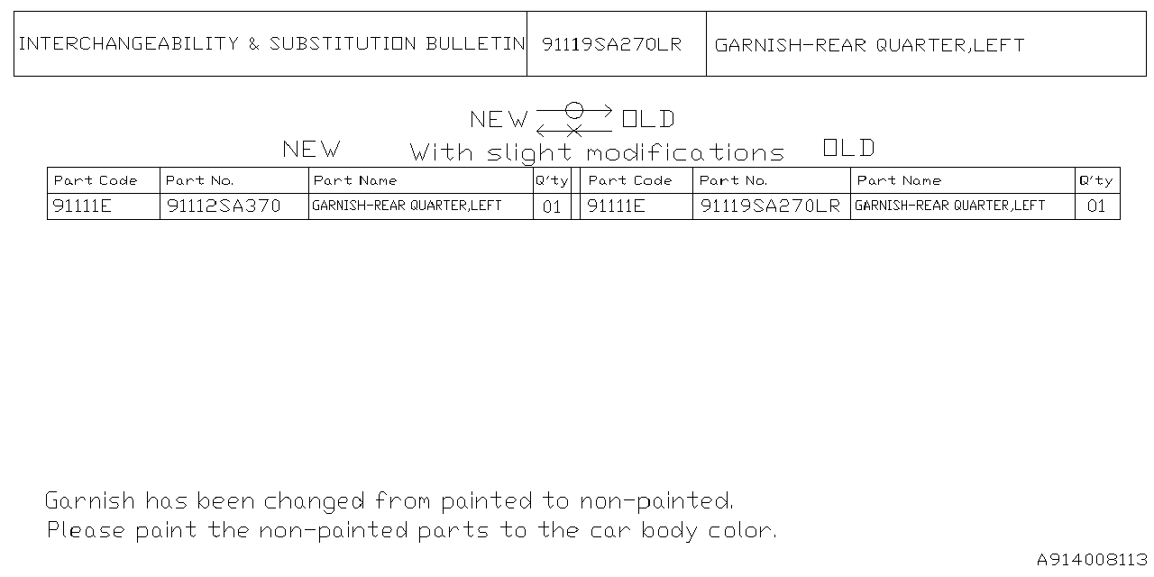 Diagram OUTER GARNISH for your 2015 Subaru Impreza   